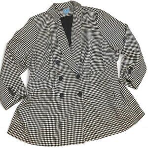Black and white houndstooth blazer o